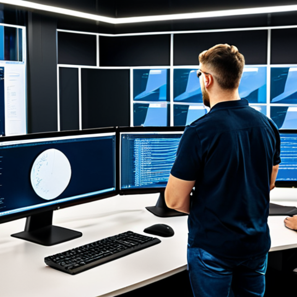 스마트 계약의 감사 및 보안 체크리스트 - **
"A team of professional blockchain developers in a modern office setting, reviewing smart contra...