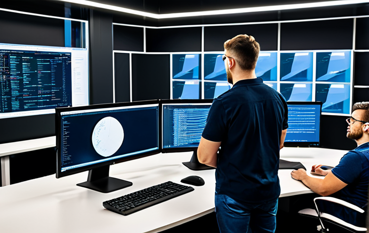 스마트 계약의 감사 및 보안 체크리스트 - **

"A team of professional blockchain developers in a modern office setting, reviewing smart contra...