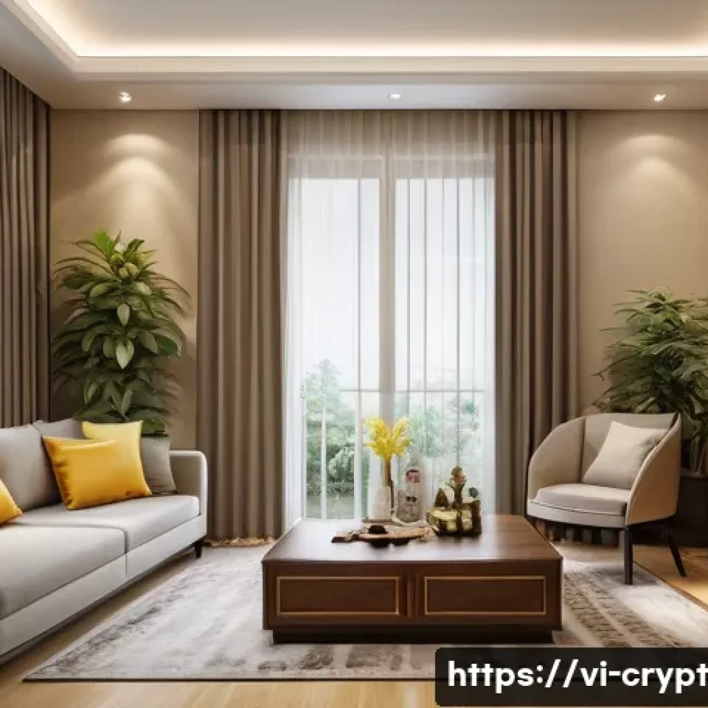 가상화폐와 실물 자산의 보안 비교 - A secure home interior scene featuring a high-quality fireproof and burglar-resistant safe placed in...