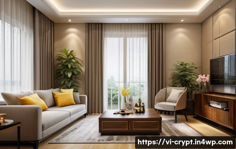 가상화폐와 실물 자산의 보안 비교 - A secure home interior scene featuring a high-quality fireproof and burglar-resistant safe placed in...