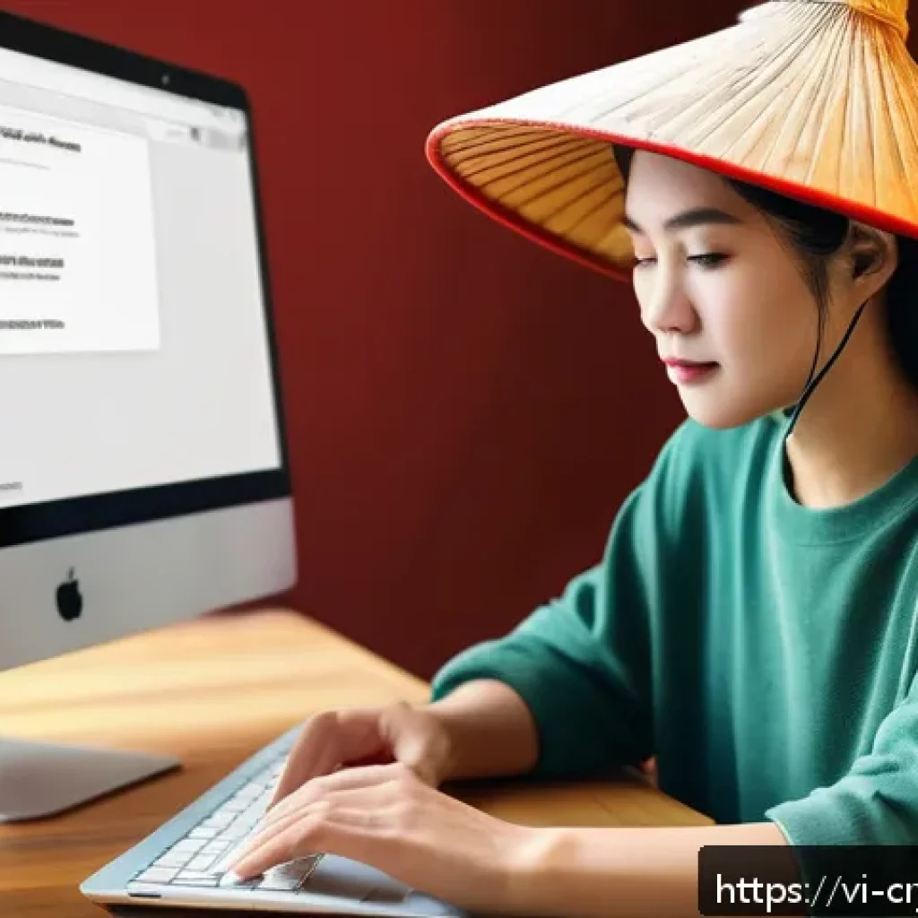 피싱 공격을 피하는 방법 및 예방 팁 - A detailed digital illustration of a Vietnamese user cautiously examining an email on a modern lapto...